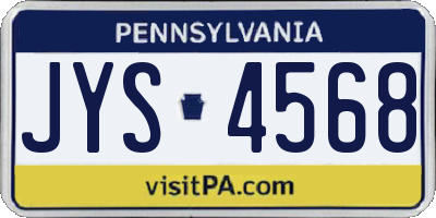 PA license plate JYS4568