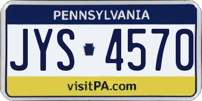 PA license plate JYS4570