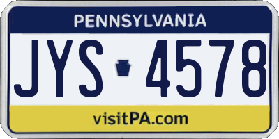 PA license plate JYS4578