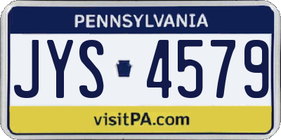 PA license plate JYS4579