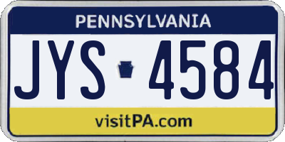 PA license plate JYS4584