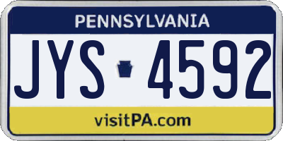 PA license plate JYS4592