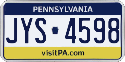PA license plate JYS4598