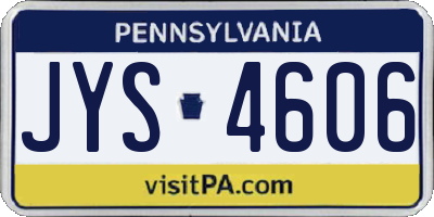 PA license plate JYS4606