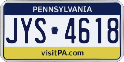 PA license plate JYS4618