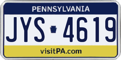 PA license plate JYS4619