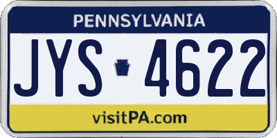 PA license plate JYS4622