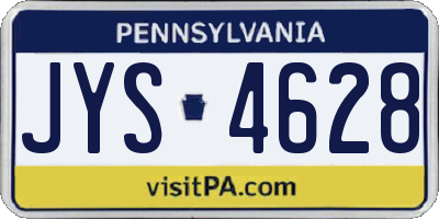 PA license plate JYS4628