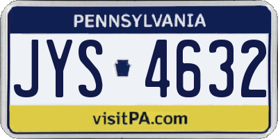 PA license plate JYS4632