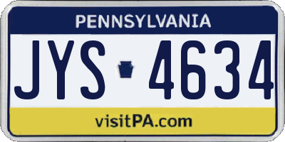 PA license plate JYS4634