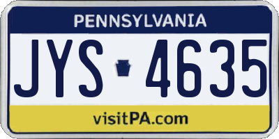 PA license plate JYS4635