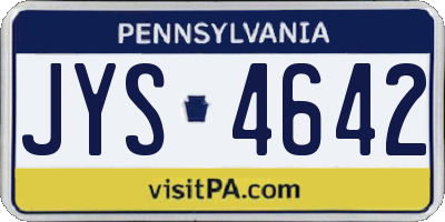 PA license plate JYS4642