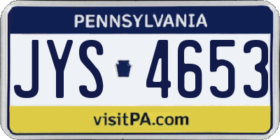 PA license plate JYS4653