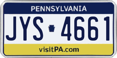 PA license plate JYS4661
