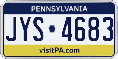 PA license plate JYS4683