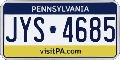 PA license plate JYS4685