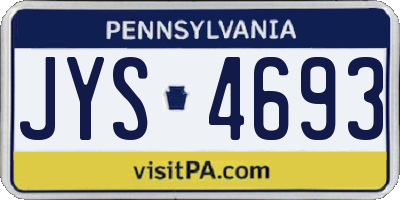 PA license plate JYS4693