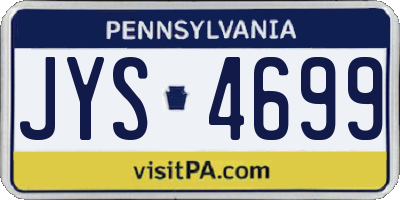 PA license plate JYS4699