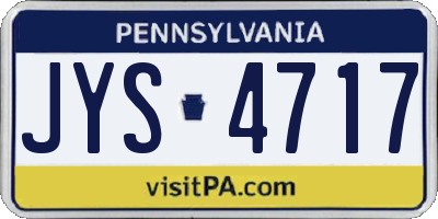 PA license plate JYS4717