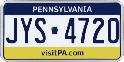 PA license plate JYS4720