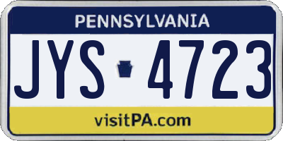 PA license plate JYS4723