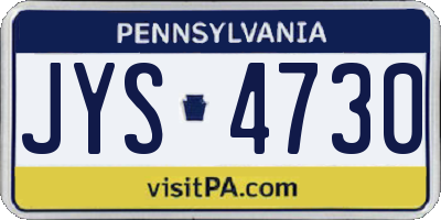 PA license plate JYS4730