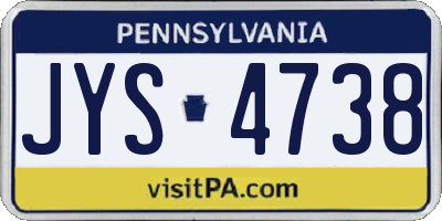PA license plate JYS4738