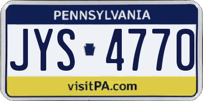 PA license plate JYS4770