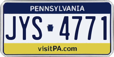 PA license plate JYS4771