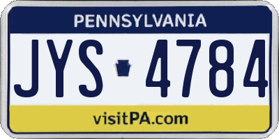 PA license plate JYS4784