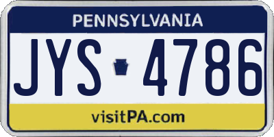PA license plate JYS4786