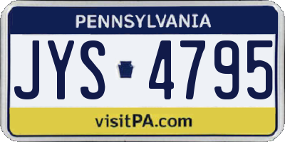PA license plate JYS4795