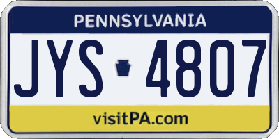 PA license plate JYS4807