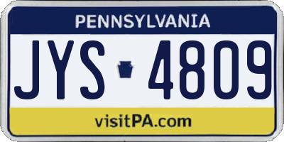 PA license plate JYS4809