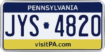 PA license plate JYS4820