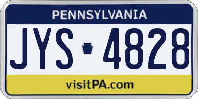 PA license plate JYS4828