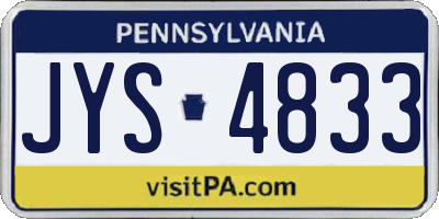 PA license plate JYS4833