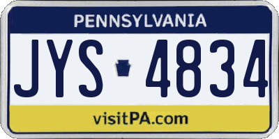 PA license plate JYS4834
