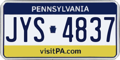 PA license plate JYS4837