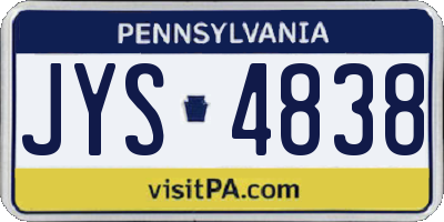 PA license plate JYS4838