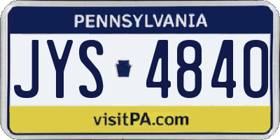 PA license plate JYS4840