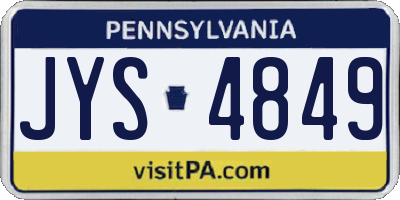 PA license plate JYS4849