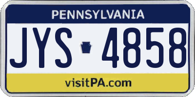PA license plate JYS4858