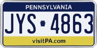 PA license plate JYS4863