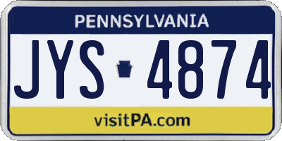 PA license plate JYS4874