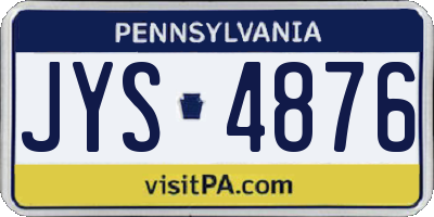 PA license plate JYS4876