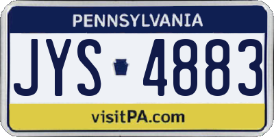 PA license plate JYS4883