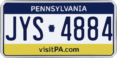 PA license plate JYS4884