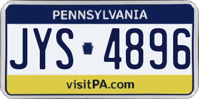 PA license plate JYS4896