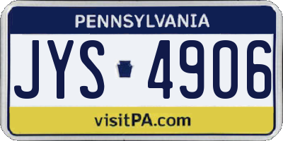 PA license plate JYS4906